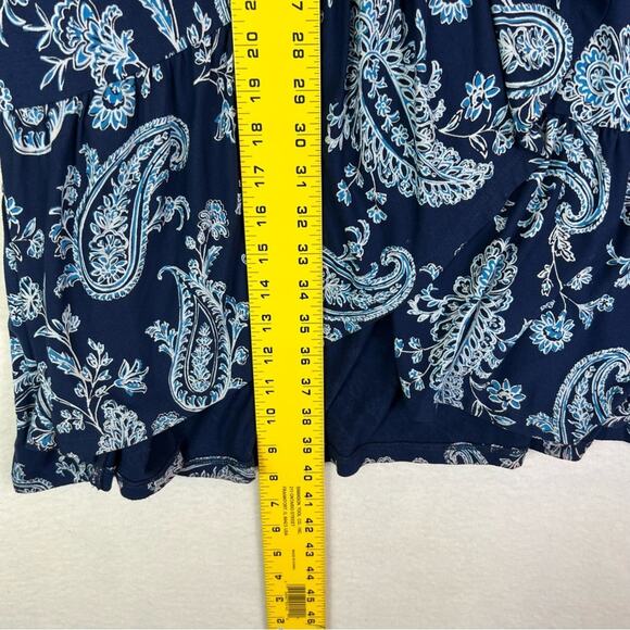 Talbots Skirt Women Medium Cascading Jersey Knit Wrap Maxi Pull On Paisley Lined - Picture 10 of 14